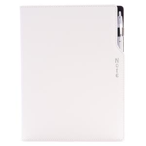 GEP note A4 lined - white/black stiching