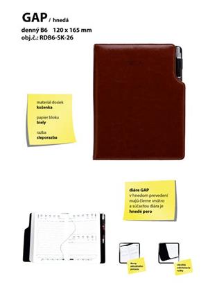 GEP slovenský denní diář B6 hnědá