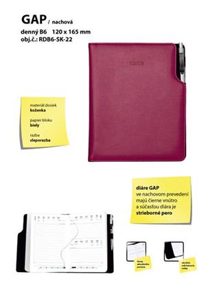 GEP slovenský denní diář B6 nachová