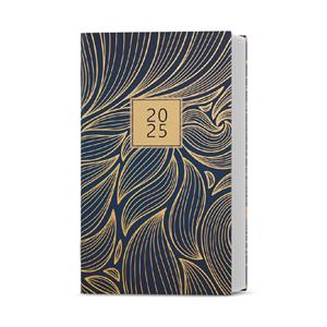 Monthly Diary 2025 Marika Lamino pocket - blue gold