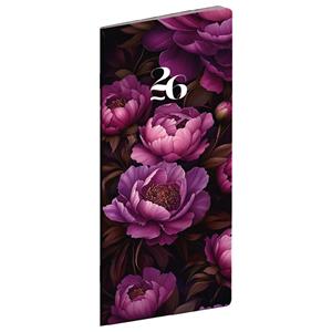 Monthly diary 2026 planning pocket - Purple flowers
