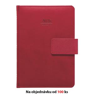 Monthly diary 2026 Slovak with notepad Gemma with a notapad A5 - red