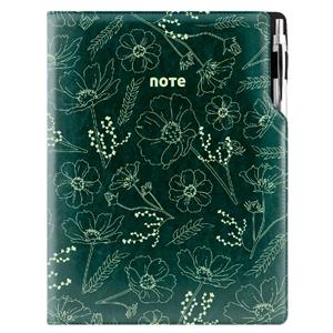 Note DESIGN A4 Lined - green - flowers