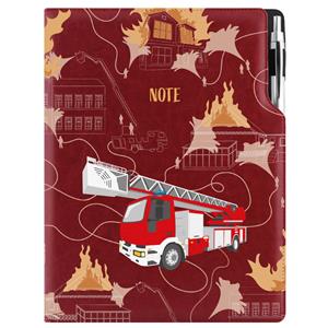Note DESIGN A4 Squared - burgundy - Fire brigade