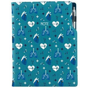 Note DESIGN A4 Squared - turquoise - Doctor - heart