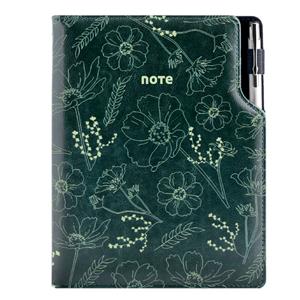 Note DESIGN B6 Lined - green - flowers