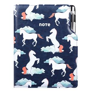 Notes DESIGN A4 dotted - blue - horses