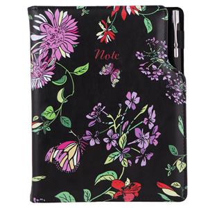 Notes DESIGN B5 dotted - black - flowers
