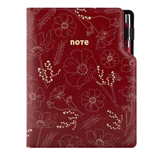 Notes DESIGN B5 dotted - burgundy - flowers