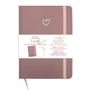 Notes - zápisník Luxi tačkovaný A5 - lamino - starorůžová