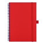 Notizbuch aus KunstLeder SIMPLY A5 liniert - rot/blaue Spirale