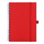 Notizbuch aus KunstLeder SIMPLY A5 liniert - rot/hellblaue Spirale