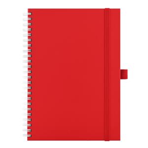 Notizbuch aus KunstLeder SIMPLY A5 liniert - rot/weiße Spirale