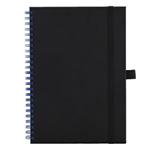 Notizbuch aus KunstLeder SIMPLY A5 liniert - schwarz/blaue Spirale