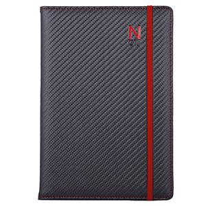Notizbuch ELASTIC A5 nicht lienert - Graphit/rotes Gummi