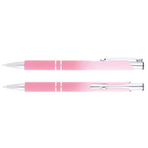 Ostran aluminum ballpoint pen with rubberized barrel - light red/pink