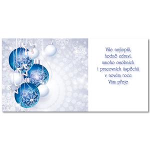 PF 2026 - Card with wishes - Blue ornaments with stars