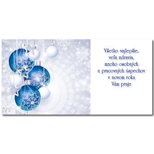 PF 2026 - Card with wishes - Blue ornaments with stars