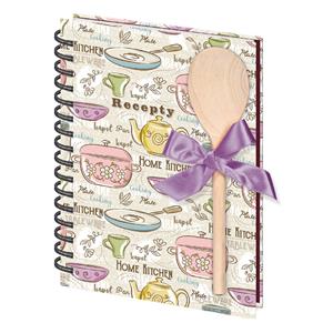 Recipe book with wooden spoon A5 spiral Home Kitchen