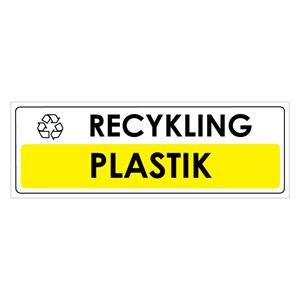 RECYKLING - PLASTIK - płyta PVC, naklejka 290x100 mm