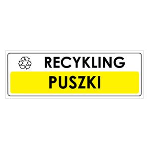 RECYKLING - PUSZKI, naklejka 290x100 mm