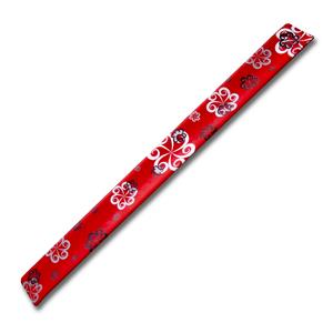 Reflective bracelet red 400 x 29 mm - flowers