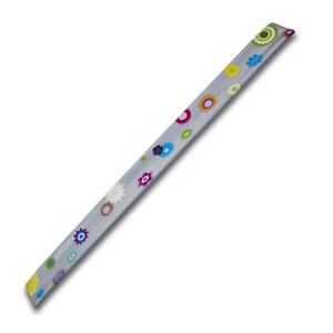 Reflective bracelet silver 300 x 30 mm - colored flowers