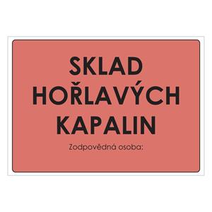 SKLAD HOŘLAVÝCH KAPALIN, plast 1 mm, A4