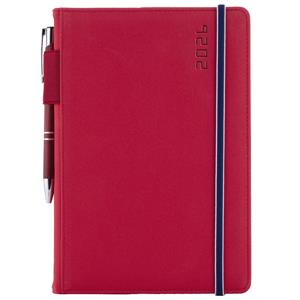 Tagebuch AMOS täglich A5 2026 Tschechisch – Rot/blaues Gummiband