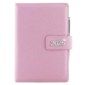 Tagebuch BRILLIANT täglich A5 2026 Tschechisch – Hell-Pink