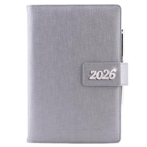 Tagebuch BRILLIANT täglich A5 2026 Tschechisch – Silber