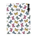 Tagebuch DESIGN täglich A5 2024 CZ - Bunte Schmetterlinge