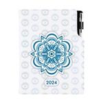 Tagebuch DESIGN täglich A5 2024 CZ - Mandala Blau