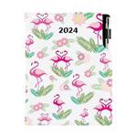 Tagebuch DESIGN täglich B6 2024 CZ - Flamingo
