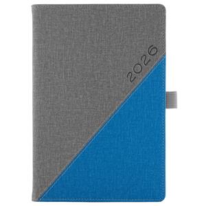 Tagebuch DIEGO täglich A5 2026 Tschechisch - grau/blau