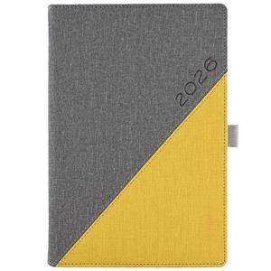 Tagebuch DIEGO täglich A5 2026 Tschechisch - grau/gelb