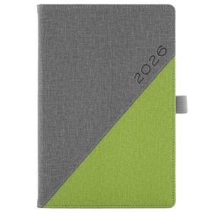 Tagebuch DIEGO täglich A5 2026 Tschechisch - grau/grün