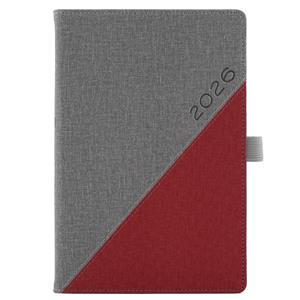 Tagebuch DIEGO täglich A5 2026 Tschechisch - grau/rot