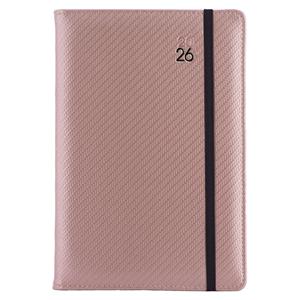 Tagebuch ELASTIC täglich A5 2026 Tschechisch – Puder/schwarzes Gummi