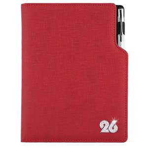 Tagebuch GEP CRYSTAL wöchentlich A5 2026 Tschechisch - Rot Pastell