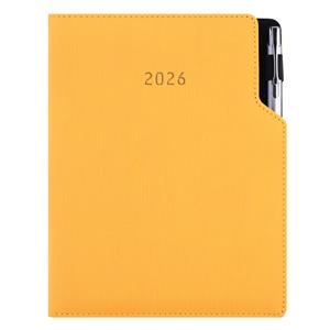 Tagebuch GEP mit Stift – täglich A5 2026 Tschechisch - Senffarbe