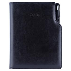 Tagebuch GEP mit Stift – wöchentlich A5 2026 Tschechisch - schwarz/schwarze Innenausstattung