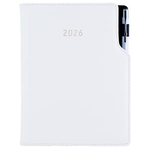 Tagebuch GEP mit Stift – wöchentlich A5 2026 Tschechisch - weiß/weißer Besatz
