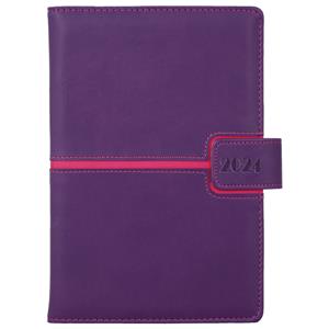 Tagebuch MAGNETIC täglich A5 2024 Tschechisch - lila/rosa