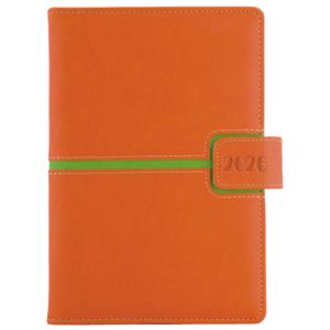 Tagebuch MAGNETIC täglich A5 2026 Tschechisch - orange/grün