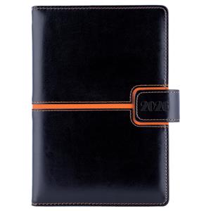 Tagebuch MAGNETIC täglich A5 2026 Tschechisch - schwarz/orange