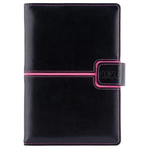 Tagebuch MAGNETIC täglich A5 2026 Tschechisch - schwarz/rosa