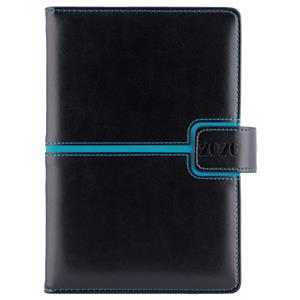 Tagebuch MAGNETIC täglich A5 2026 Tschechisch - schwarz/türkis