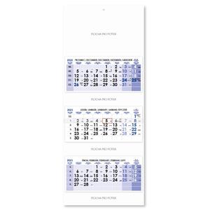 Threemonths Wall Calendar Trio stacked Czech 2023 - blue
