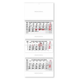 Threemonths Wall Calendar Trio stacked Polisch with spiral 2026 - grey